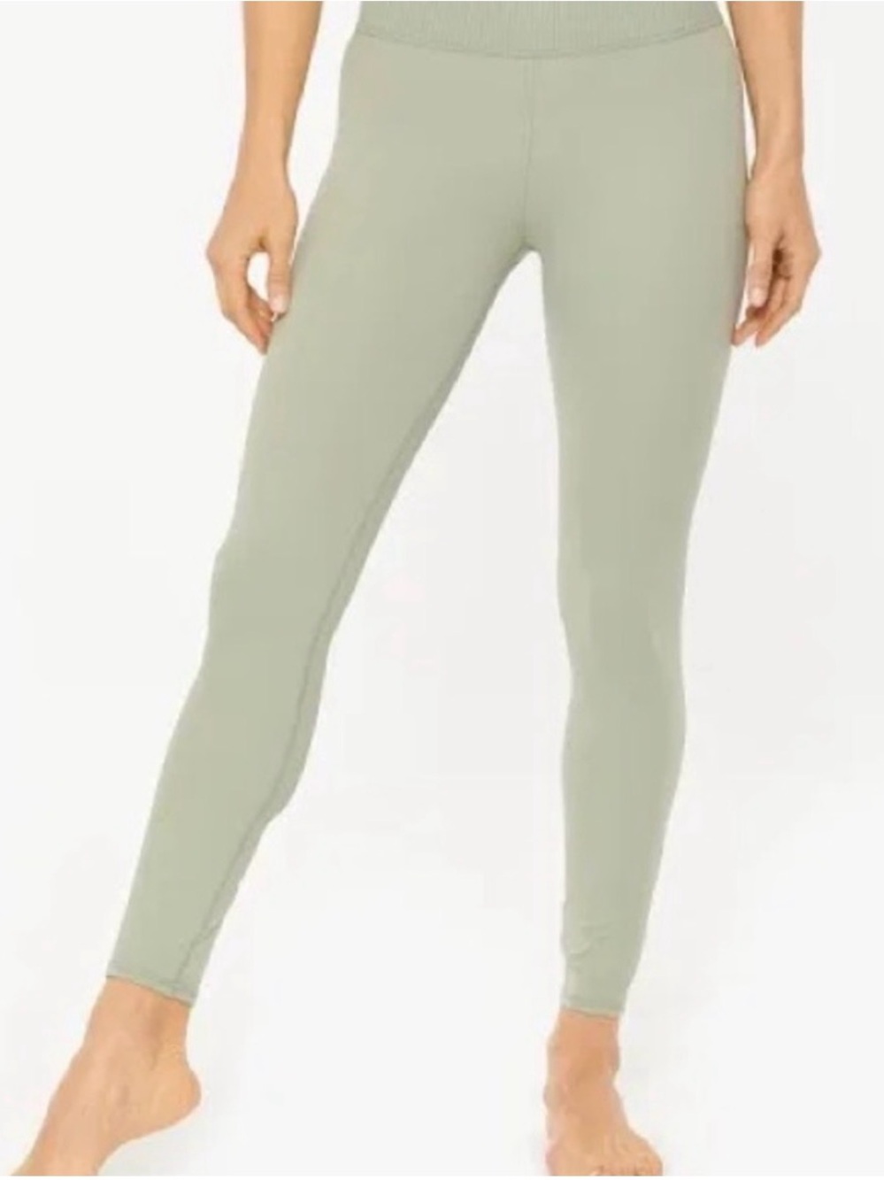 Vuori Rib Studio Eucalyptus Green High-Rise Leggings Size Small